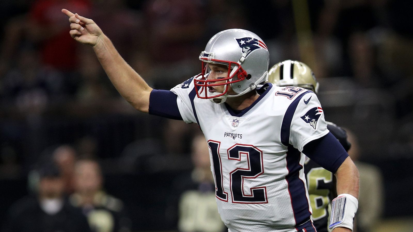 New England Patriots 3620 New Orleans Saints Tom Brady throws three
