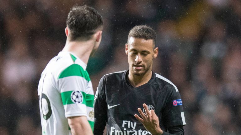 Neymar raised three fingers to remind Ralston of the score at that point