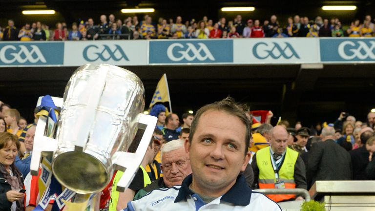 Clare manager Davy Fitzgerald with the Liam MacCarthy Cup after the 2013 replay with Cork