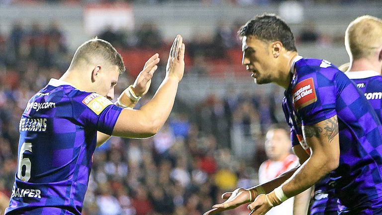 Williams and Anthony Gelling celebrate
