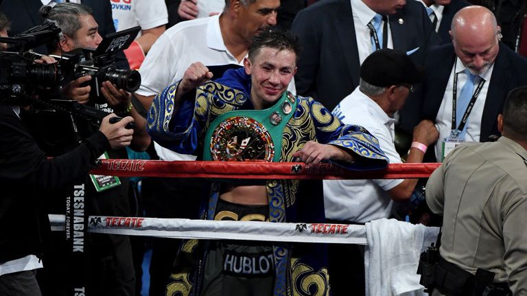 Golovkin has three of the four middleweight belts