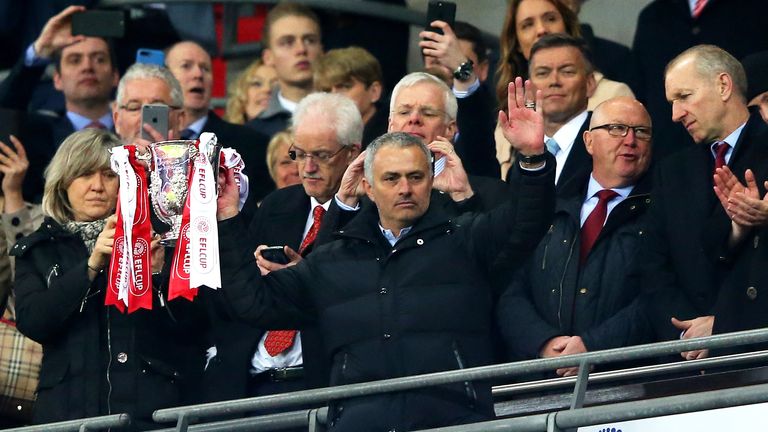 Mourinho lifts the EFL Cup at Wembley