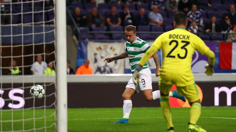 Leigh Griffiths scores the opening goal for Celtic