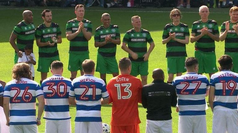 There was a minute's silence before kick-off in all those who tragically lost their lives in the Grenfell Tower fire in June