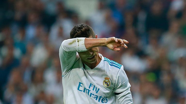 Cristiano Ronaldo reacts after Real Madrid lose to Real Betis