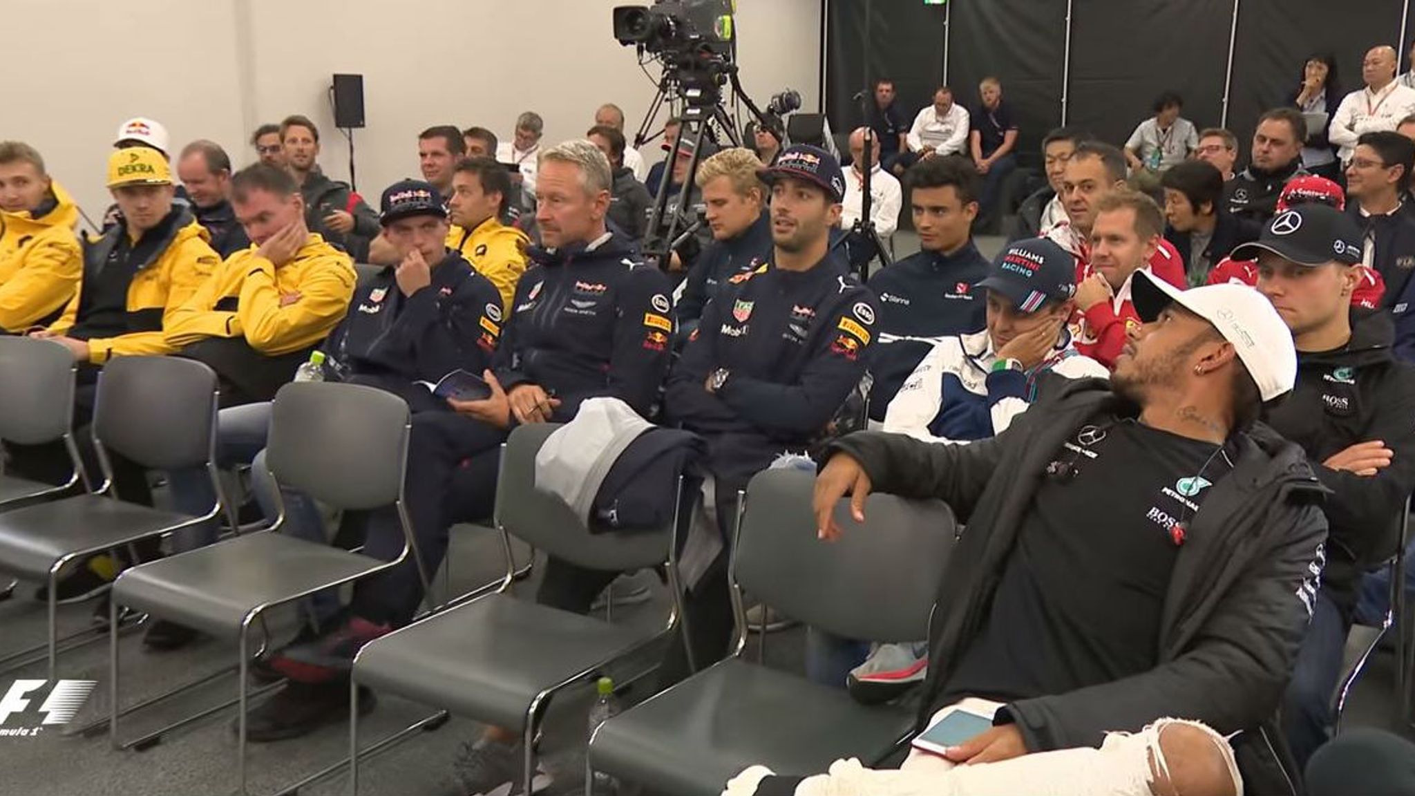 Behind the scenes at a drivers' briefing.