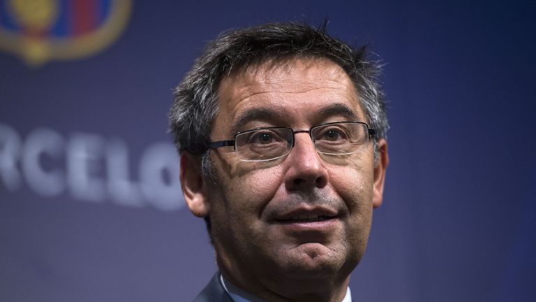 Barcelona's president Josep Maria Bartomeu