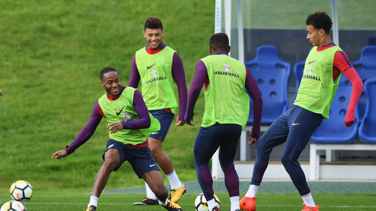Sterling, Oxlade-Chamberlain and Alli make up Merse's attacking contingent