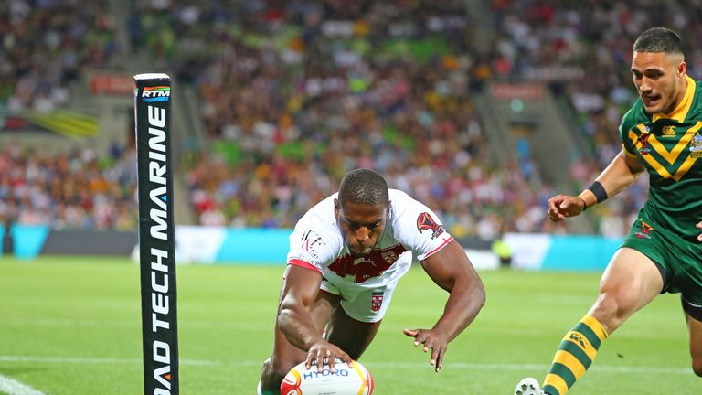 Jermaine McGillvary scored a try against Australia in the World Cup opener