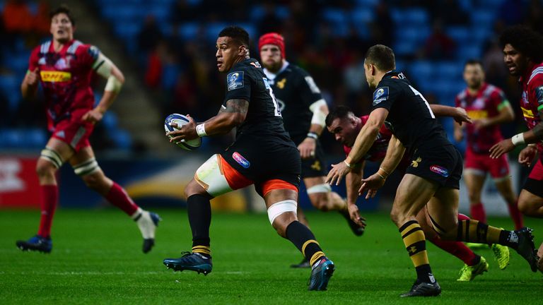 Nathan Hughes on the charge for Wasps