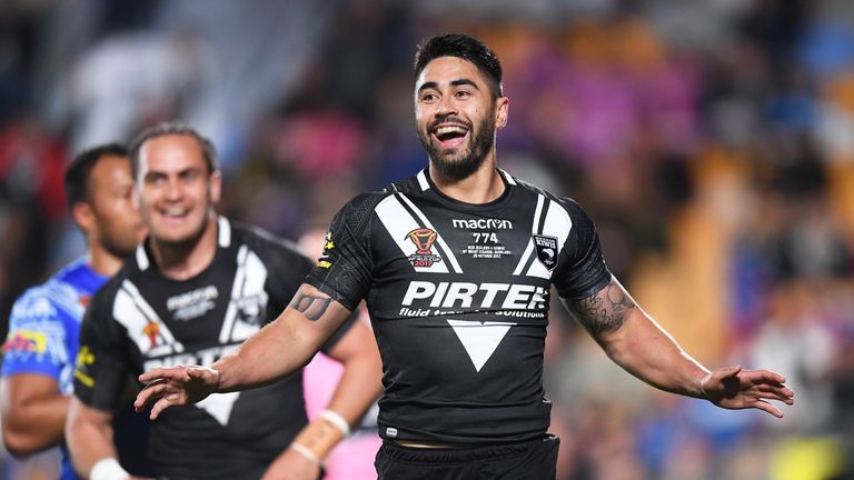 Shaun Johnson touched down for the Kiwis