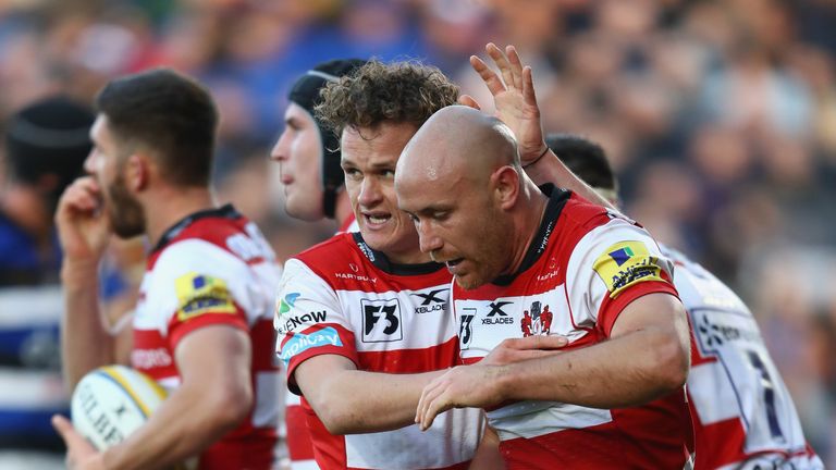 Willi Heinz (right) scored twice for Gloucester at the Rec on Sunday