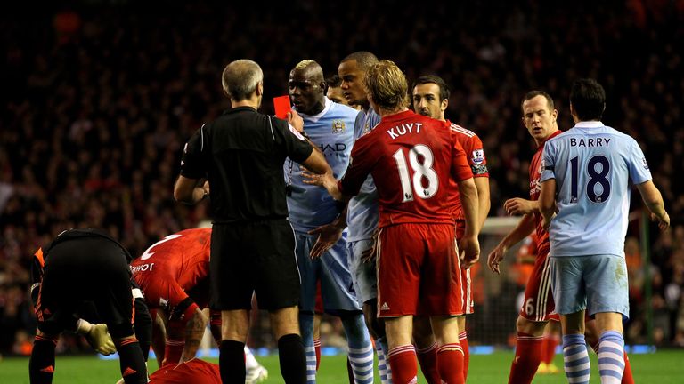 Balotelli was sent off four times in 17 months at one stage of his time with Manchester City