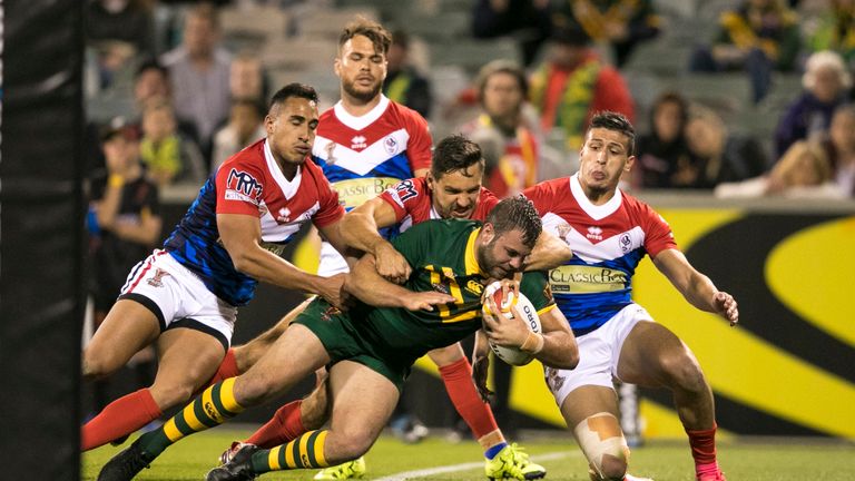 Wade Graham scored four tries for the Kangaroos, including a first-half hat-trick