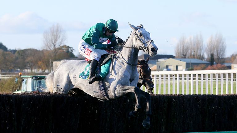 Bristol De Mai, ridden by Daryl Jacob, on his way to winning the bet365 Charlie Hall Chase