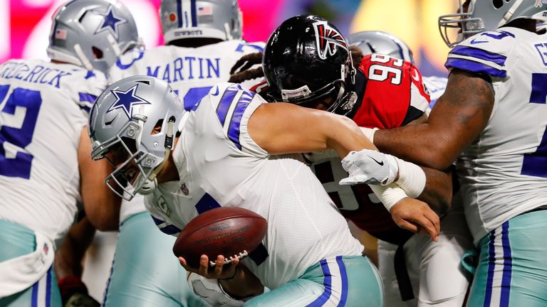 Dallas Cowboys QB Dak Prescott has been sacked 12 times in the past two weeks