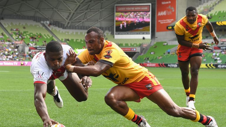 Jermaine McGillvary touched down twice for England in another highly impressive display