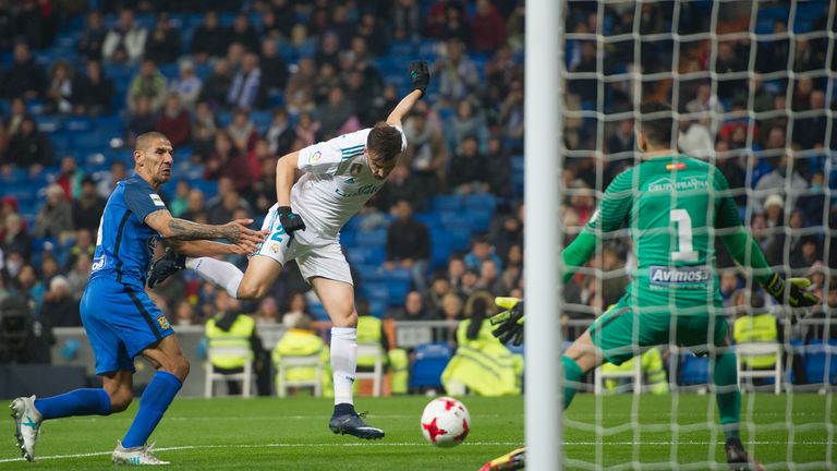 Bale set up Borja Mayoral for Real Madrid's opening goal on Tuesday night