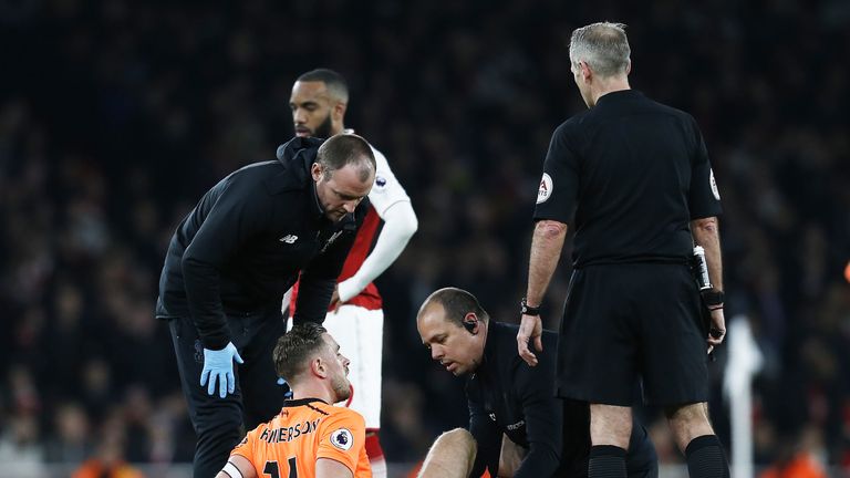 Henderson received extensive treatment during Liverpool's 3-3 draw with Arsenal