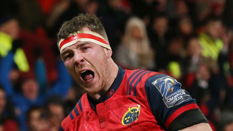 Munster's Peter O'Mahony was one of four try scorers in a superb individual performance