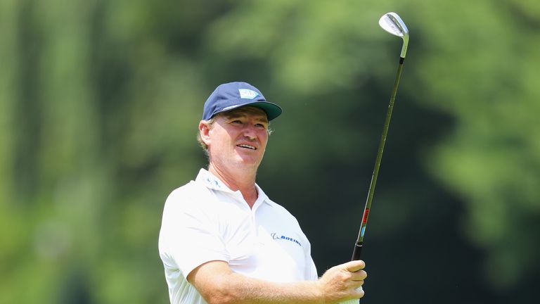 Tournament host Ernie Els comfortably made the cut, but defending champion Graeme Storm bowed out