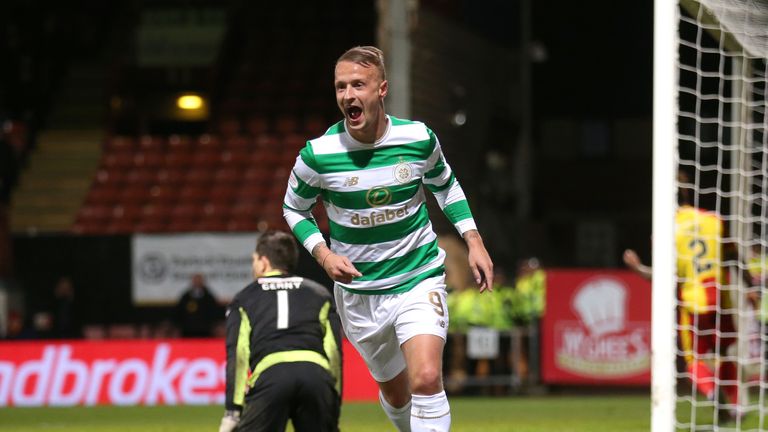 Celtic's Leigh Griffiths celebrates scoring his side's second goal of the game