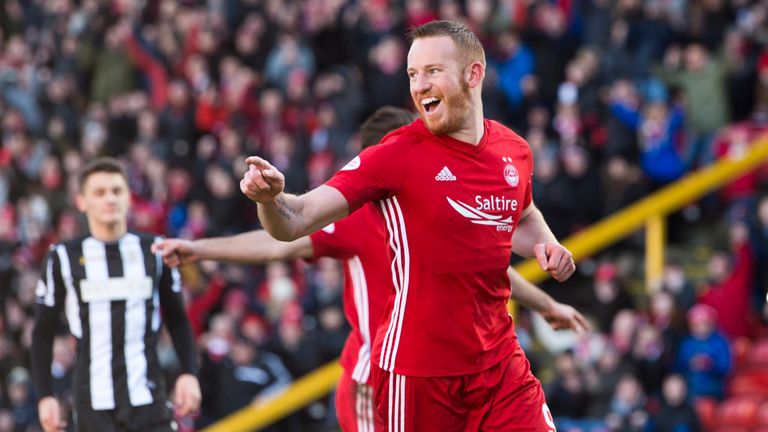 Eleven goals in all competitions for Aberdeen striker Adam Rooney this season.