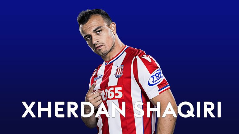Stoke winger Xherdan Shaqiri climbed four places to reach No 4 in the Sky Sports Power Rankings chart this week