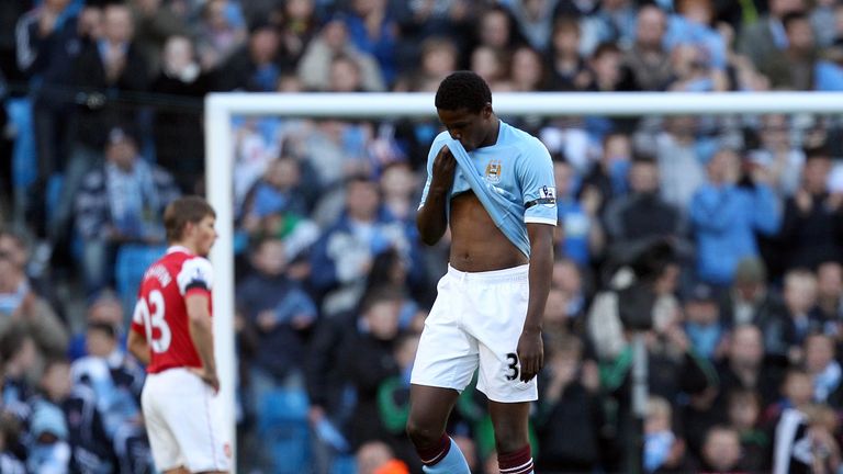 Dedryck Boyata was sent off after just five minutes against Arsenal in 2010 - a game the Gunners went on to win 3-0