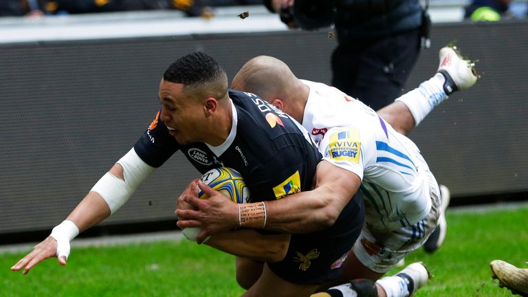 Marcus Watson scored Wasps' only try as they secured a narrow win over Exeter on Sunday