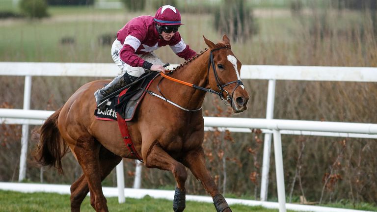 Jack Kennedy riding Samcro win the Deloitte Novice Hurdle at Leopardstown