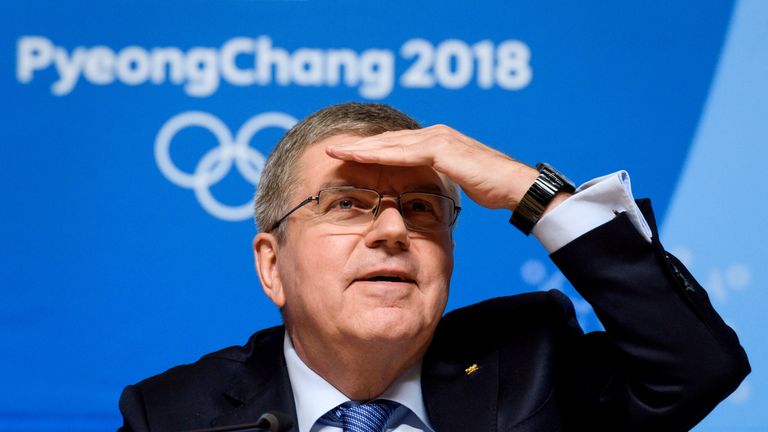 Thomas Bach has talked about a 'serious shadow' at the Winter Olympics