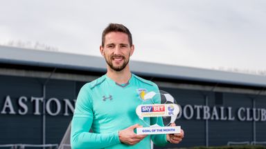 Image of Aston Villa's Conor Hourihane wins the Sky Bet Championship Goal of the Month award