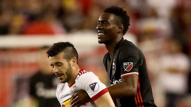 Image of Lloyd Sam scored three goals in 14 appearances for MLS side DC United