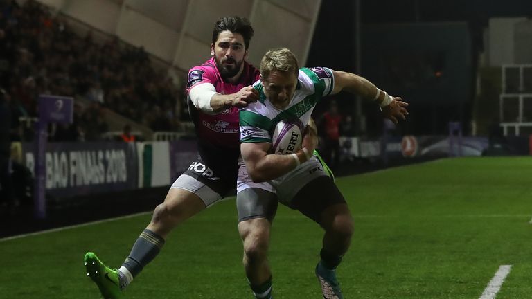 Alex Tait scored twice as the Falcons saw off Brive at Kingston Park