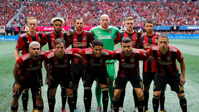 Walkes (back row, second from the left) in the Atlanta United line-up