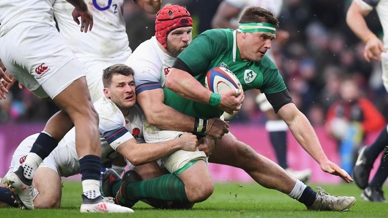 CJ Stander crashed over for Ireland's second try after 24 minutes 