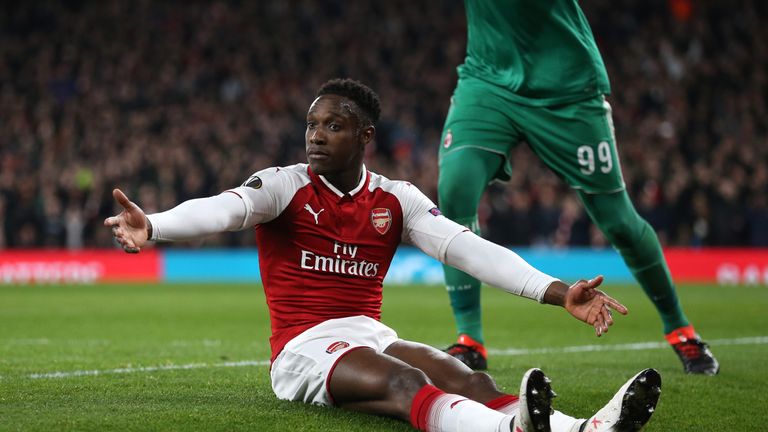 Danny Welbeck will be available for Arsenal's Europa League quarter-final match against CSKA Moscow
