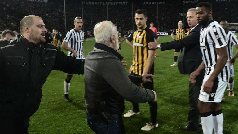 Savvidis took to the pitch carrying a handgun in his waistband after the referee refused a last minute goal vs AEK Athens