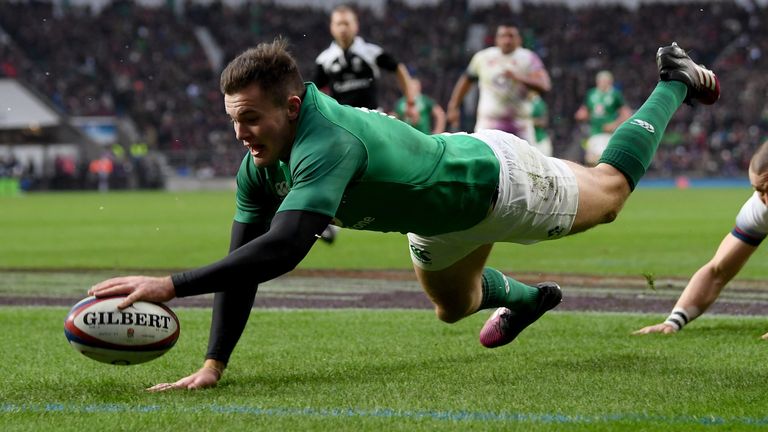 Jacob Stockdale went over for a fantastic individual score right at the end of the first half