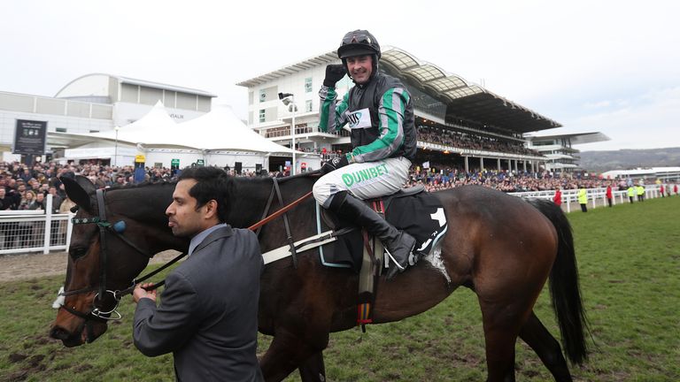 Nico de Boinville celebrates Altior's stunning win