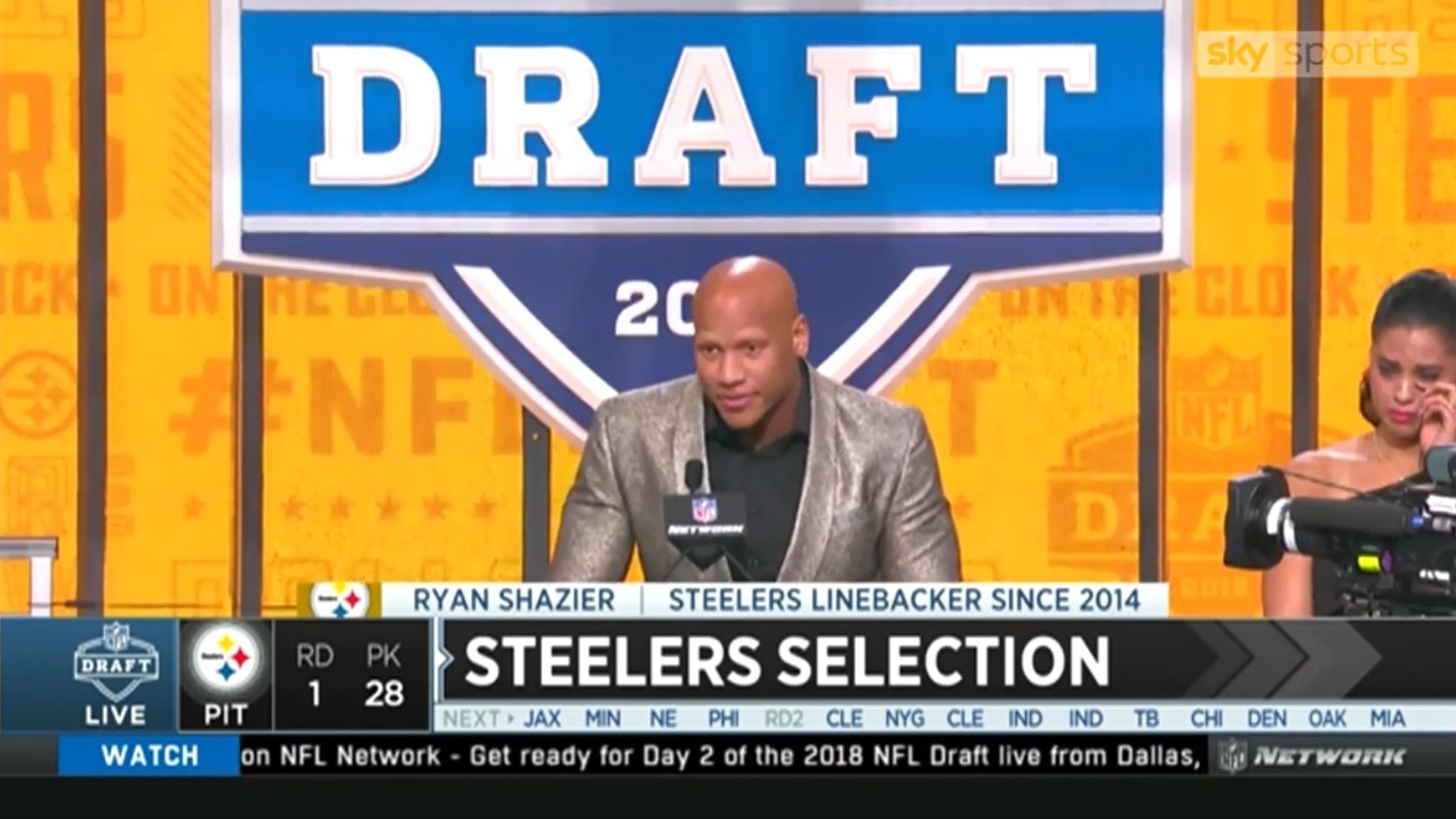 Steelers draft safety Terrell Edmunds 28th overall, and Ryan Shazier  announces the pick