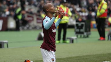 Image of Joao Mario celebrates after scoring for West Ham against Southampton