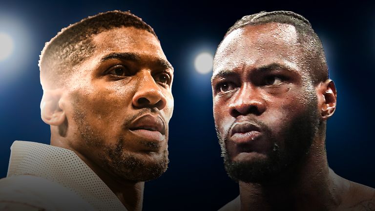 Anthony Joshua (left) fights Jarrell Miller while Deontay Wilder (right) faces Dominic Breazeale in their next bout