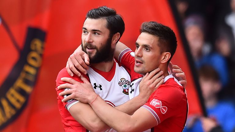 Dusan Tadic (R) and Charlie Austin are Southampton's joint-top scorers this season