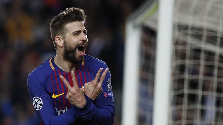 Gerard Pique scored in Barcelona's win