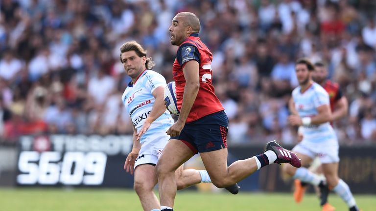 Simon Zebo came off the bench to score one of Munster's three late tries