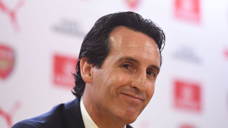 Emery attended his first press conference as head coach of Arsenal