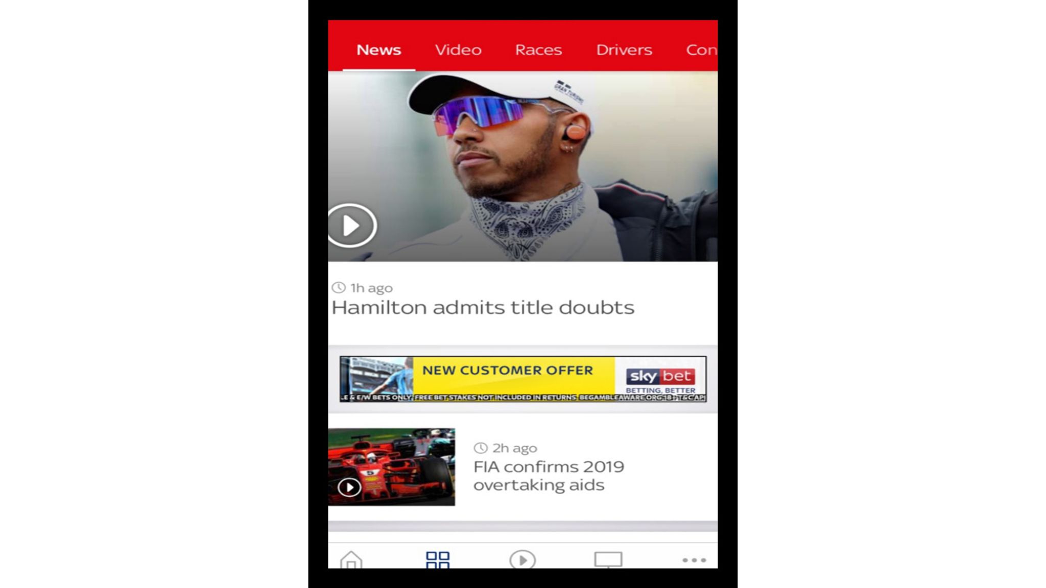 The Sky Sports mobile app Personalise your F1 experience! F1 News