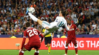 Gareth Bale scored a stunning overhead kick for Real Madrid against Liverpool